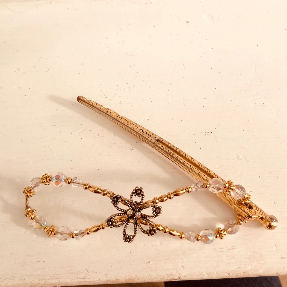 Lila Rose Clip, gold flower, size XL